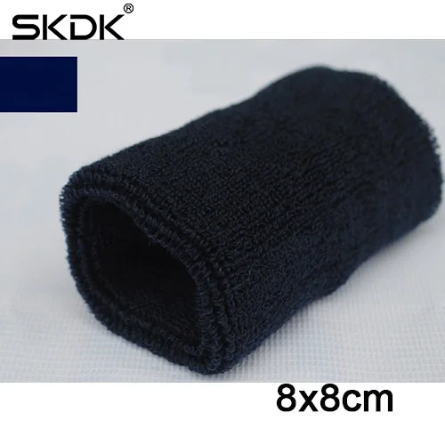 Navy Blue-Wrist SKDK эластичная полиэфирная хлопковая повязка на голову для йоги, бега, фитнеса, повязка от пота на голову, повязки на голову, повязка на голову, Спортивная безопасность - Цвет: Navy Blue-Wrist