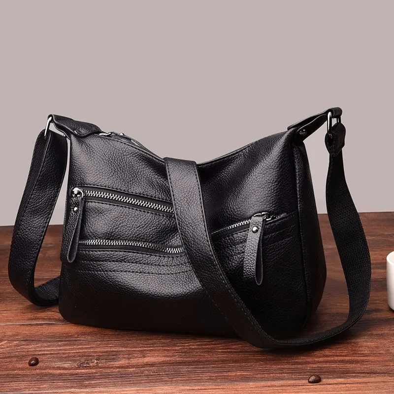Сумки через плечо для женщин Sac основной женский сумка-мессенджер мягкая кожаная сумка на плечо Bolsos Mujer винтажные женские сумки с клапаном
