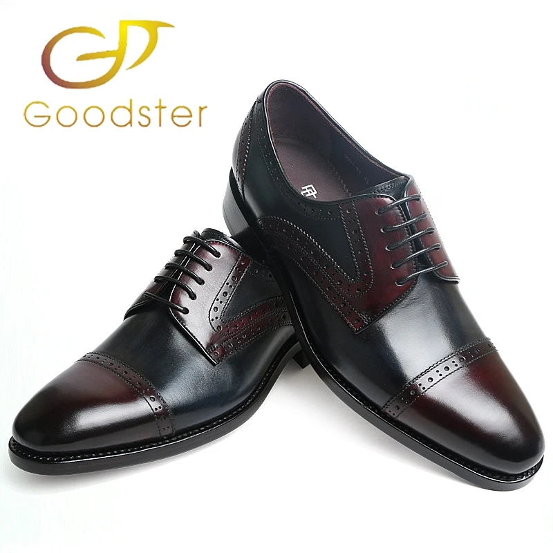 Мужская бизнес обувь импортные натуральная кожа мужчины Goodyear ручной работы