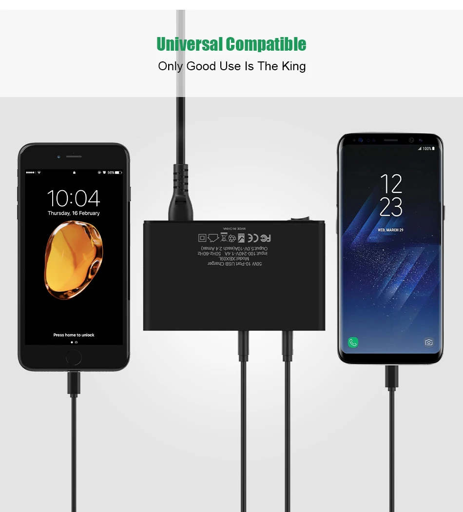 FLOVEME 10 портов USB зарядное устройство смарт настольное зарядное устройство s для смартфонов и планшетов мобильный телефон зарядное устройство адаптер ЕС/США штекер