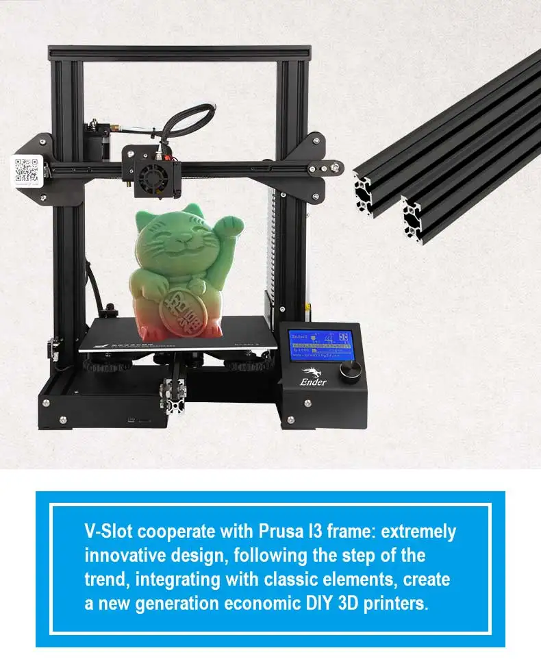 Creality экономичный DIY 3d принтер Ender-3/3Pro/3X с 3 насадками/2PLA/нагревательный блок силиконовые наборы v-слот Prusa I3