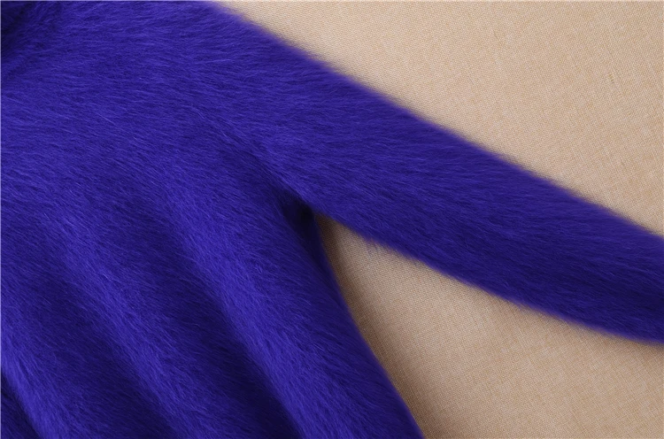Elegant ladies women winter slim fluffy turtleneck angora knitting wool rabbit fur loose pullover mink cashmere sweater coat | Женская