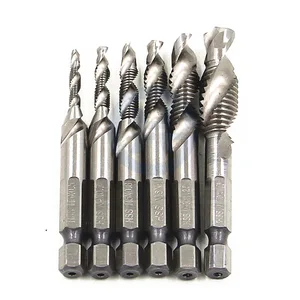 6 шт.компл. HSS ручной кран M3 M4 M5 M6 M8 M10 кран и штамповочная машина Спиральная точка прямая Резьбовая Метрическая вилка ручные инструменты