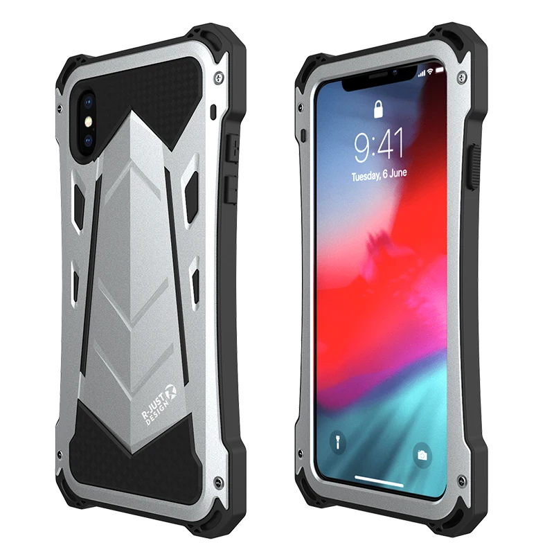 

For iPhone XS 5.8 XS Max 6.5 inch Waterproof metal Case Shockproof Heavy Duty Protection Back Cover For iphone XR 6.1 inch