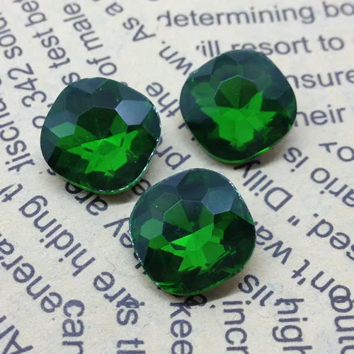 grass green TopStone классический толстый квадратный кристалл необычный камень Pointback стеклянные стразы 8 мм, 10 мм, 12 мм, 14 мм, 18 мм для изготовления ювелирных изделий - Цвет: grass green