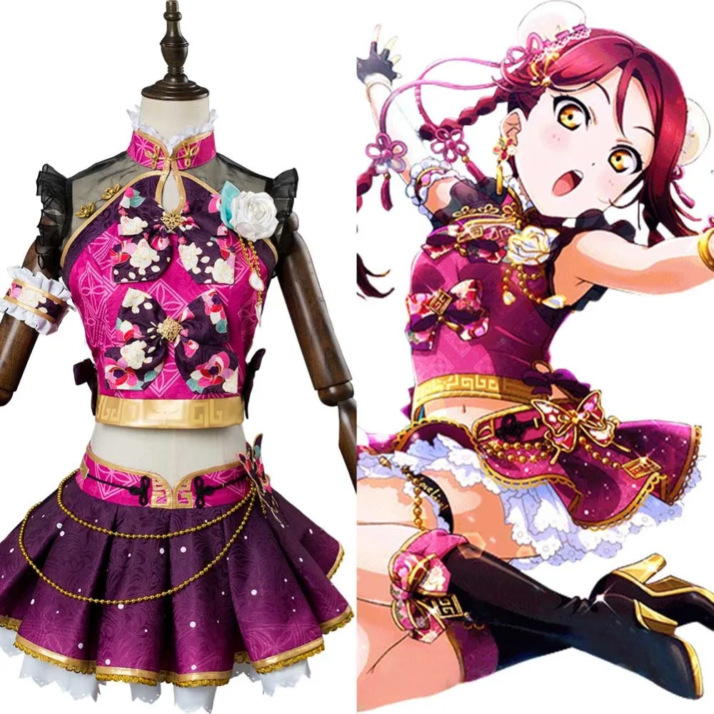LoveLive Косплей Aqours Sakurauchi Riko костюм Китай платье полный комплект наряд Хэллоуин