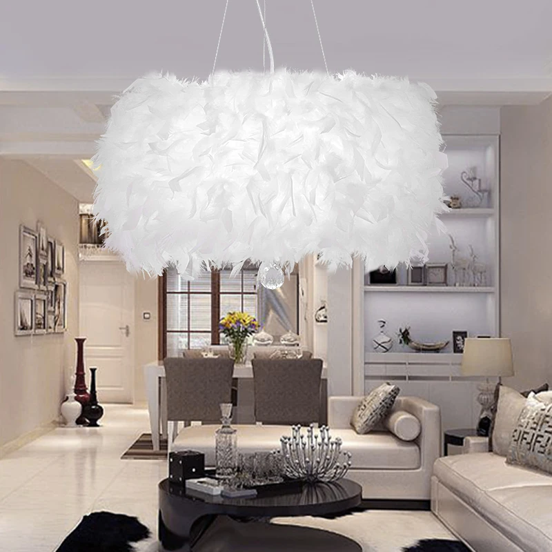 Подвесные светильники с перьями экспортный белый светильник для гостиной