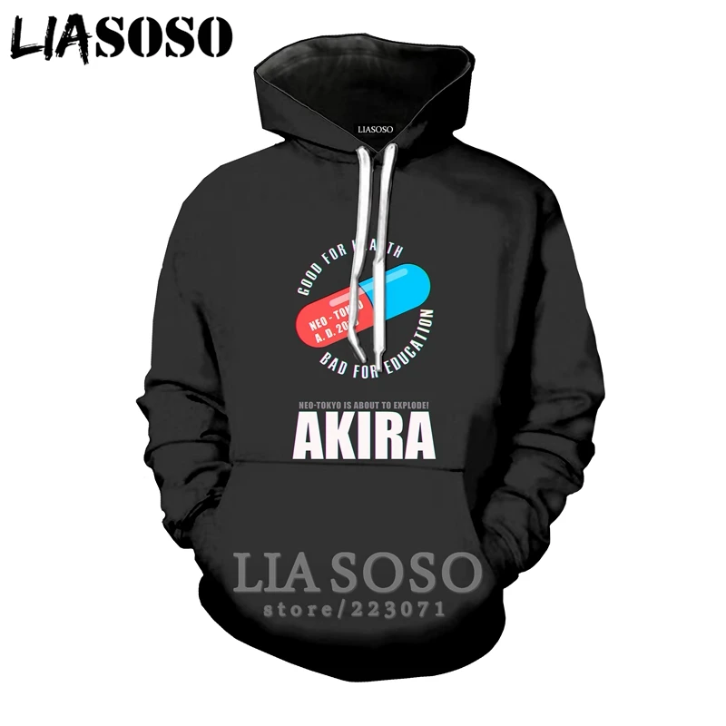 LIASOSO/Новинка года; зимняя Толстовка для мужчин и женщин с 3D принтом аниме Акира; толстовка с капюшоном; топ с длинными рукавами; Повседневный пуловер в стиле хип-хоп; B046-5 - Цвет: 7