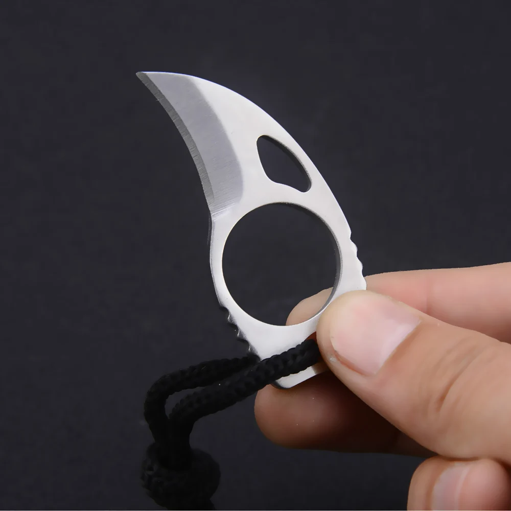 Открытый Кемпинг Карабинер для выживания коготь на палец нож крюк фиксированное