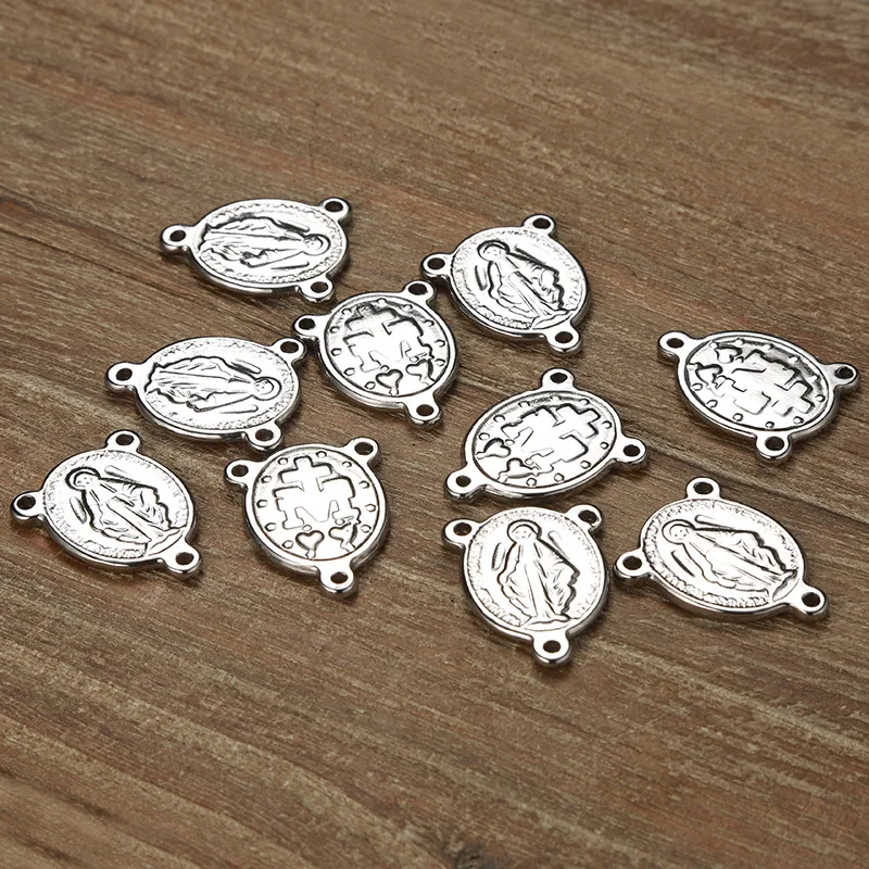 Stainless Steel Jesus Pendant Three Holes 2.5mm Connector 17*20mm Antique Charm Jewelry Findings Accessories Wholesale 20pcs | Украшения и