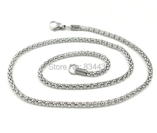 Free shipping 316L 3.2mm 60 70cm Women Girls Mens Boys Necklace silver Color Tone Popcorn stainless steel Chain Jewelry | Украшения и