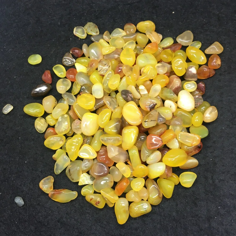 50 г натуральный желтый Агат полированный кристалл кварца гравий образец камня