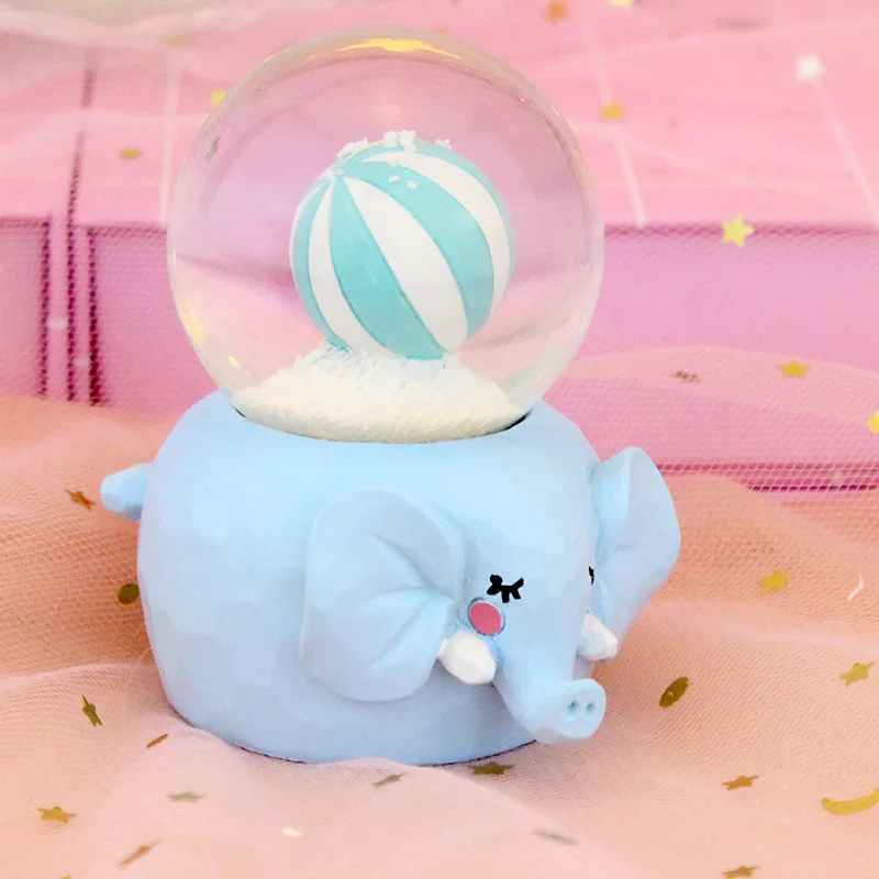 blue elephant Креативный хрустальный шар украшение для спальни мультяшный узор милый олень детские игрушки животные со светом студенческий Рождественский подарок - Цвет: blue elephant
