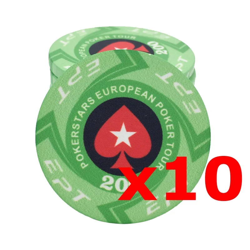 Round 200 Игровые фишки для покера EPT керамические Профессиональные фишки для покера набор настольных игр европейские фишки для покера 10 шт./лот - Цвет: Round 200