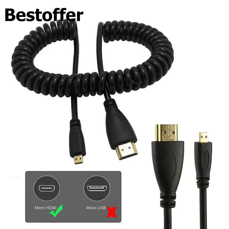 Лидер продаж Кабель Micro HDMI Male свинцовый шнур кабель с пружиной 1080p|Кабели HDMI| |