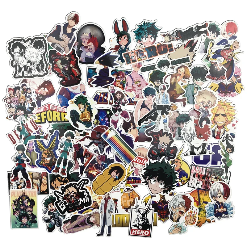 74 шт./партия аниме наклейка My Hero Academia скейтборд водонепроницаемая тележка чехол