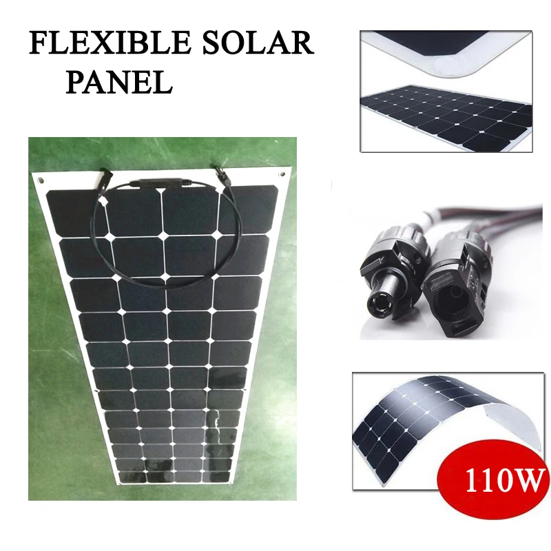 130 Вт полугибкая солнечная панель класса А батарея 22% эффективность зарядки 5 лет