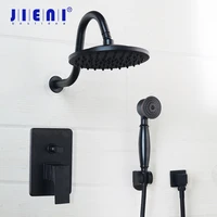 jieni black painting bathtub bath shower faucets mixer tap waterfall bathroom chrome polish faucet orb hand shower set