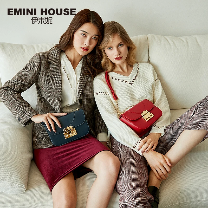 EMINI HOUSE, Индийская серия, сумка на цепочке, разделенная кожа, сумки через плечо для женщин, сумка на плечо, роскошные сумки, женские сумки, дизайнерские
