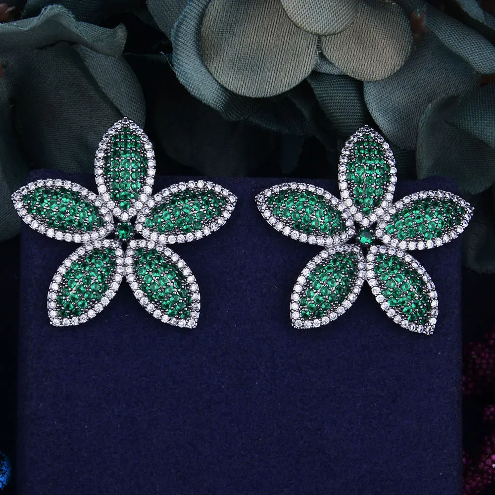 Женские серьги GODKI модные свадебные с цветами и кубическим цирконием украшения