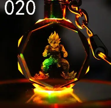 16 шт много Dragon Ball Z Аниме кристалл брелок мультфильм фигурка Сон Гоку Wukong фигура свет светодиодный брелок с подвеской для сумки брелок