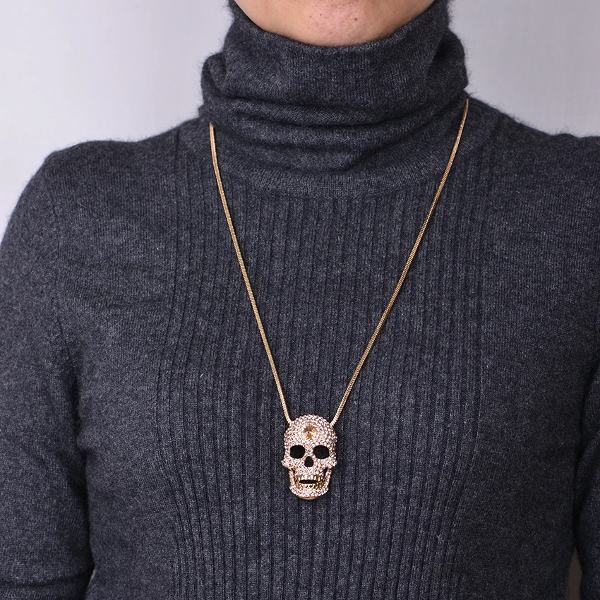 Новое уникальное винтажное ожерелье со стразами унисекс свитер подвеска большая