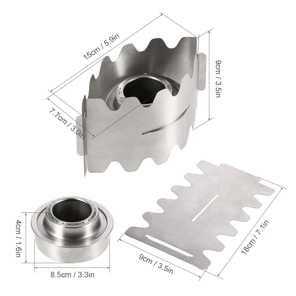 Уличная спиртовая плита + ветрозащитная сверхлегкая походная подставка для