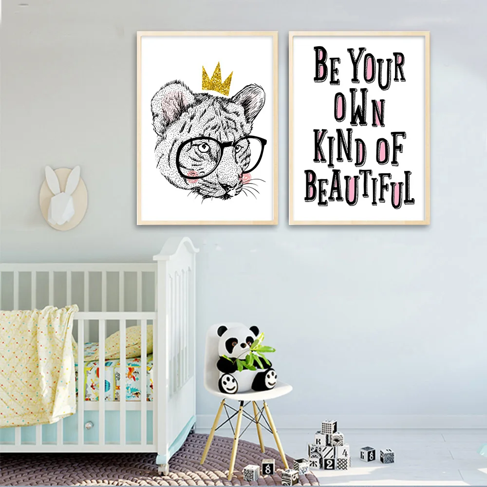 Wall Art холст картины плакаты и принты с персонажами из мультфильмов тигра звезда