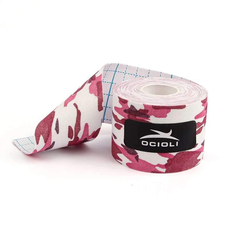 Pink Camo Эластичный Бандаж хлопок 5 см* 5 м клей кинезиологическая лента спортивная травма мышечная защита от натяжения кинезиологические ленты - Цвет: Pink Camo