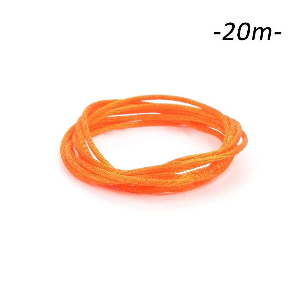orange 20 м/лот, нейлоновый шнур для прорезывания зубов, ожерелье, для изготовления сатиновых шнуров, соска, зажим, цепочка, аксессуар, веревка, игрушка для прорезывания зубов, сделай сам - Цвет: orange