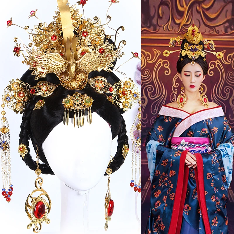 Tang Dynasty Princess Empress Hair wig and Accessories for TV Plat Gong Xin Ji | Ties