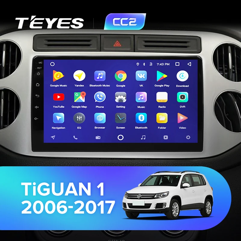 TEYES CC2 Штатная магнитола для Volkswagen Tiguan 2 Android 8.1, до 8-ЯДЕР, до 4+ 64ГБ 32EQ+ DSP 2DIN автомагнитола 2 DIN DVD GPS мультимедиа автомобиля головное устройство
