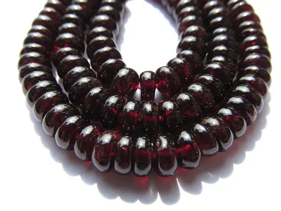 

Genuine garnet gemstoner round rondelle wheel faceted crimsone red Burgundy jewelry beads 3x5 4x6 5x8mm full strand