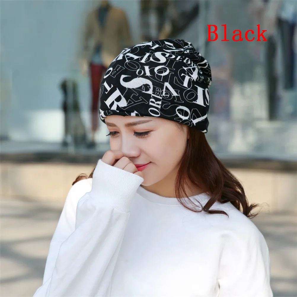 2. Осенняя вязаная хлопковая шапка в виде букв женская бини женский теплый