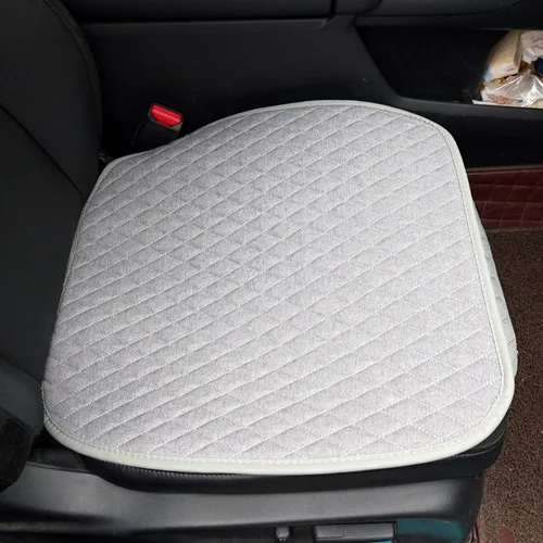 grey front 1pcs Лен/Лен ткань автомобиля чехол четыре сезона спереди и сзади лен подушки дышащий протектор не жарко летом - Название цвета: grey front 1pcs