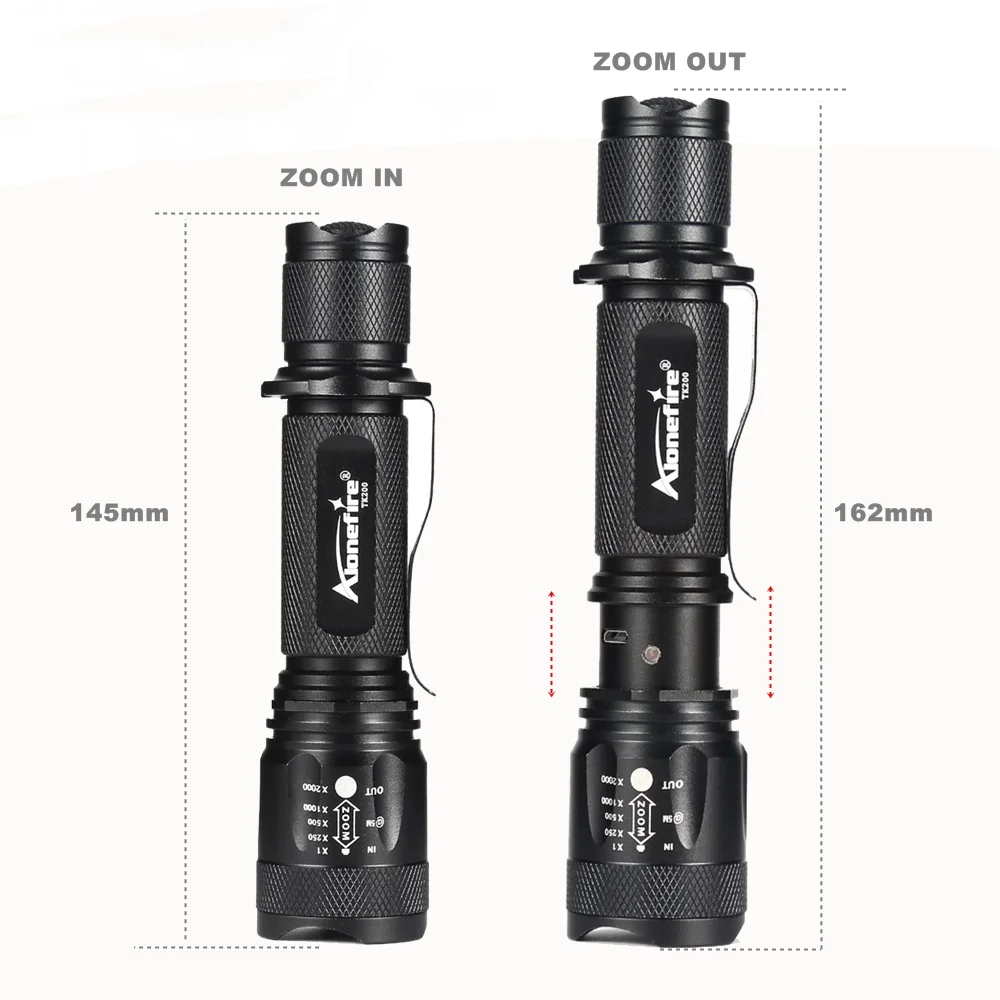 Мощный тактический usb светодиодный фонарик AloneFire TK200 18650 Cree L2 карманный фонарь|torch