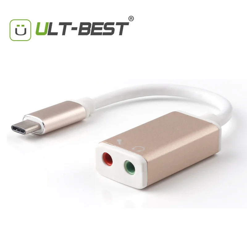 Кабель USB Type C к аудиоразъему внешний адаптер стереозвука с динамиком/наушниками 3