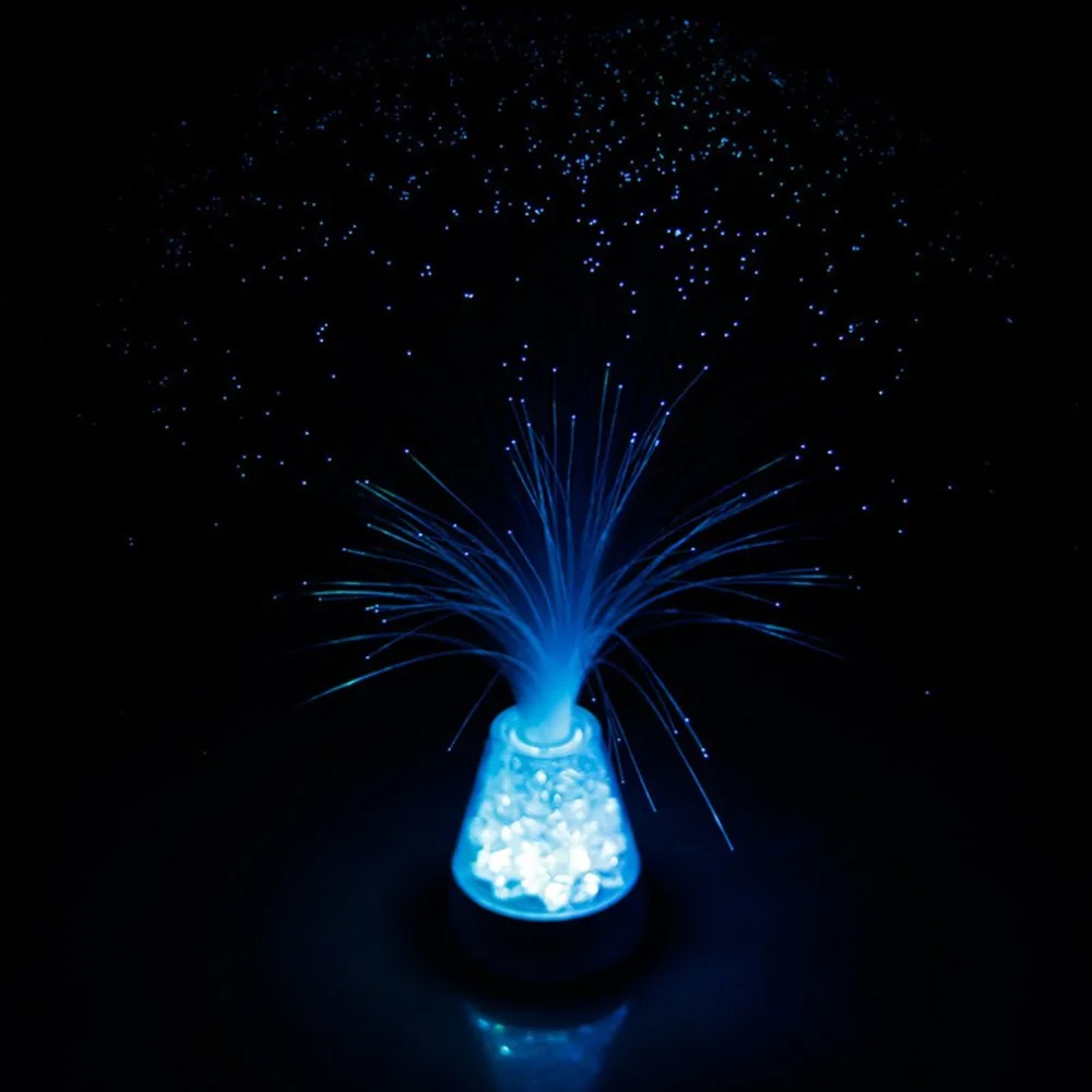 Creative Fiber Optic Lamp Remote Control Colorful Lighting Decor Light with Color-Changing Crystals Base for Festival Party Sale | Лампы и