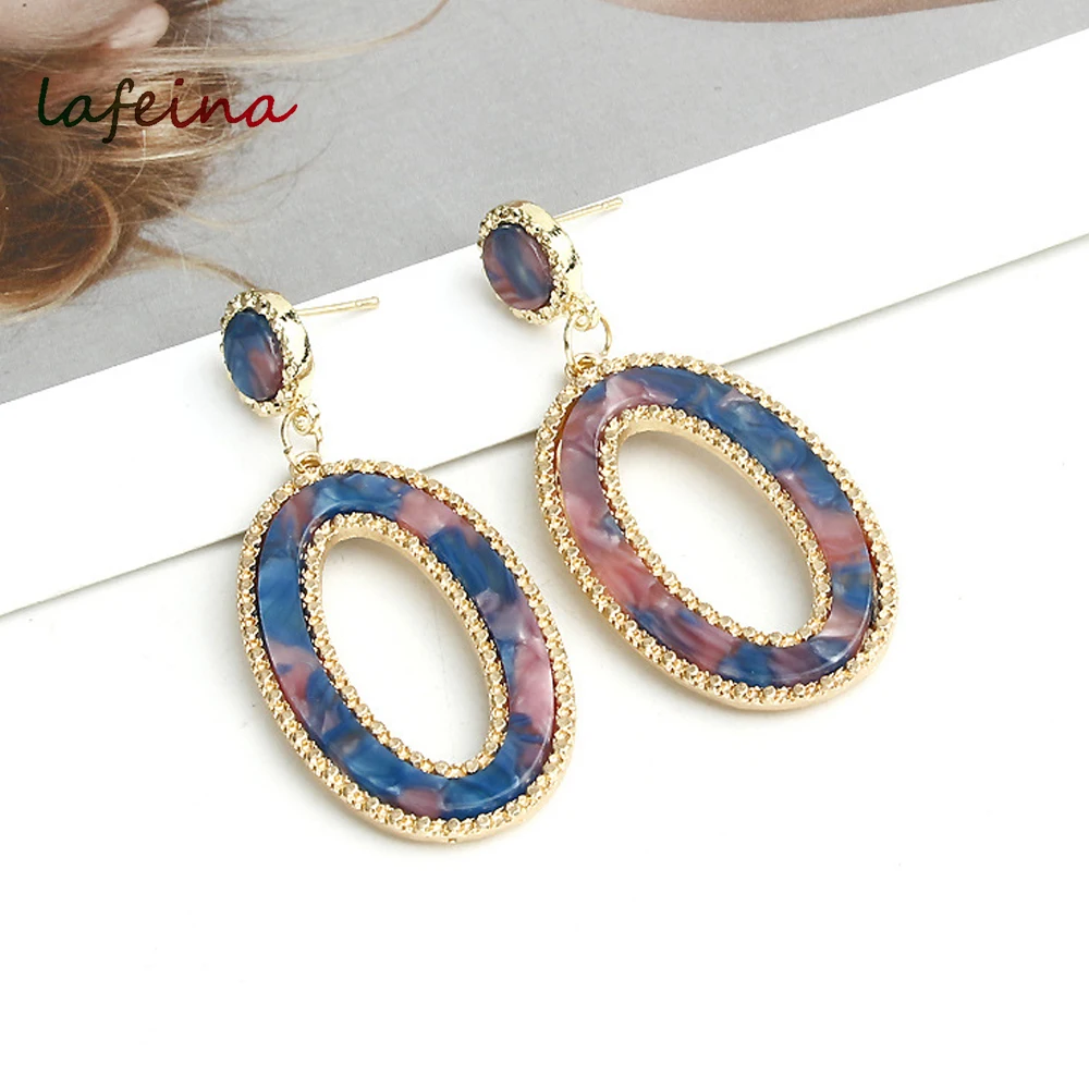 Винтажные полые геометрические овальные серьги-капли для женщин ювелирные