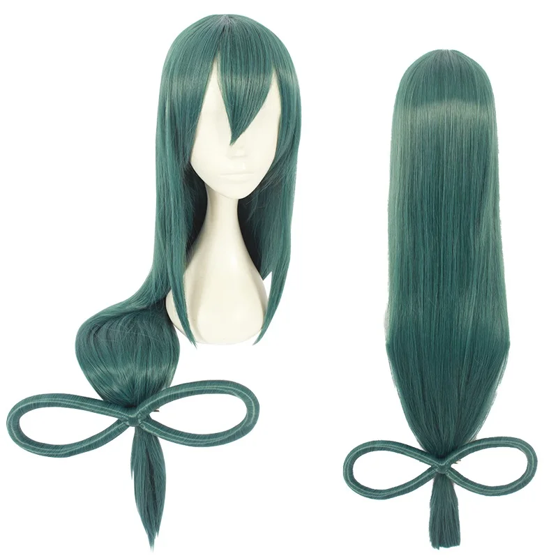 Длинный Темно-зеленый парик Tsuyu Asui Boku No Hero Academy cosplay Парик Аниме Мой герой