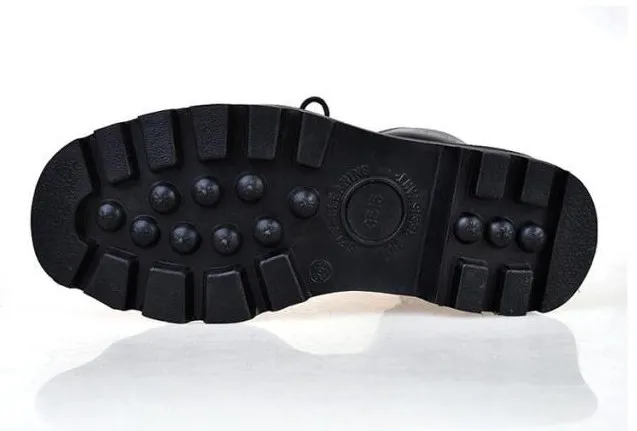 AJLONGER Retro Combat Boots Winter England Style Fashionable Men's Short Black Motorcycle Martin Mid-Calf | Обувь