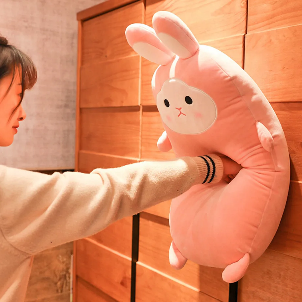 

1pc Large Kawaii Rabbit Plush Toy Soft Plush Pillow Animal Stuffed Cushion Cartoon Newborn Pillow Down Cotton Plush Animal Gifts