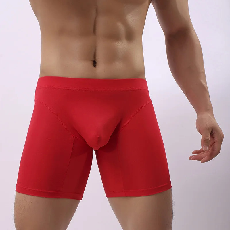 B Red Хлопок, мужские боксеры шорты, длинные ноги, комфорт, Cuecas Masculina, нижнее белье, мужские трусы, дышащие, Calzoncillos, мягкие боксеры, M-XXL - Цвет: B Red