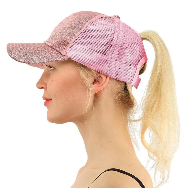 

2018 new solid color sunshade mesh cap ponytail cap comfortable breathable cool high quality outdoor sports travel hat