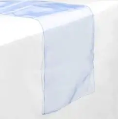 Light Blue 10 шт. 30 см X 275 см Двухстороннее использование узкая скатерть из органзы стул пояса бант для рождественской вечеринки украшения дома 11 цветов - Цвет: Light Blue