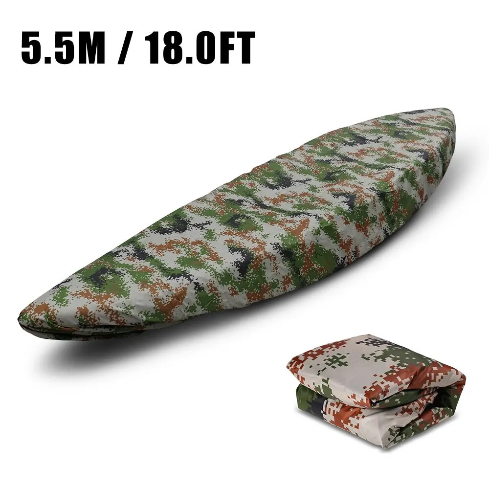 Camouflage 1 5.5m Профессиональный Чехол для байдарки каноэ водонепроницаемый Каяк Лодка каноэ хранение транспорт пылезащитный чехол надувной каяк лодка крышка Щит - Цвет: Camouflage 1 5.5m