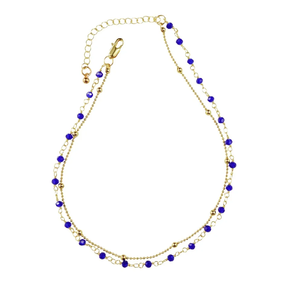 Модное женское Двухслойное ожерелье 13 дюймов золотого цвета с цепочкой из