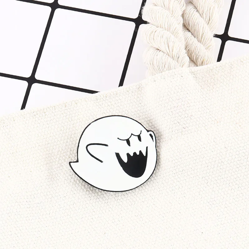 Boo Ghost Эмаль Булавка Супер Марио брошь сумка Одежда отворот Кнопка значок
