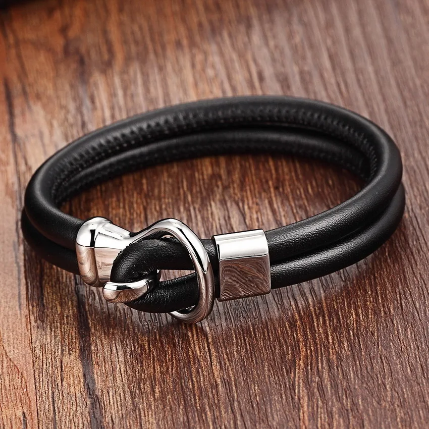 Браслет XQNI из натуральной кожи для мужчин и женщин Модный стильный браслет с