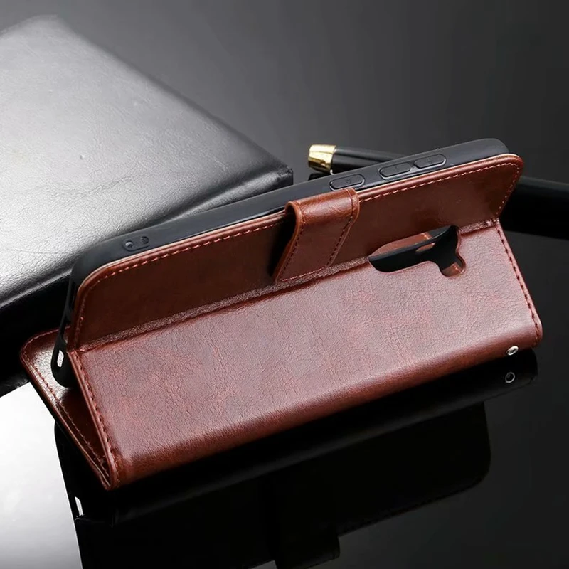 Подставка Кожаный держатель для карт Кошелек Мягкий чехол Xiaomi Pocophone F1 Ultra Slim Капа